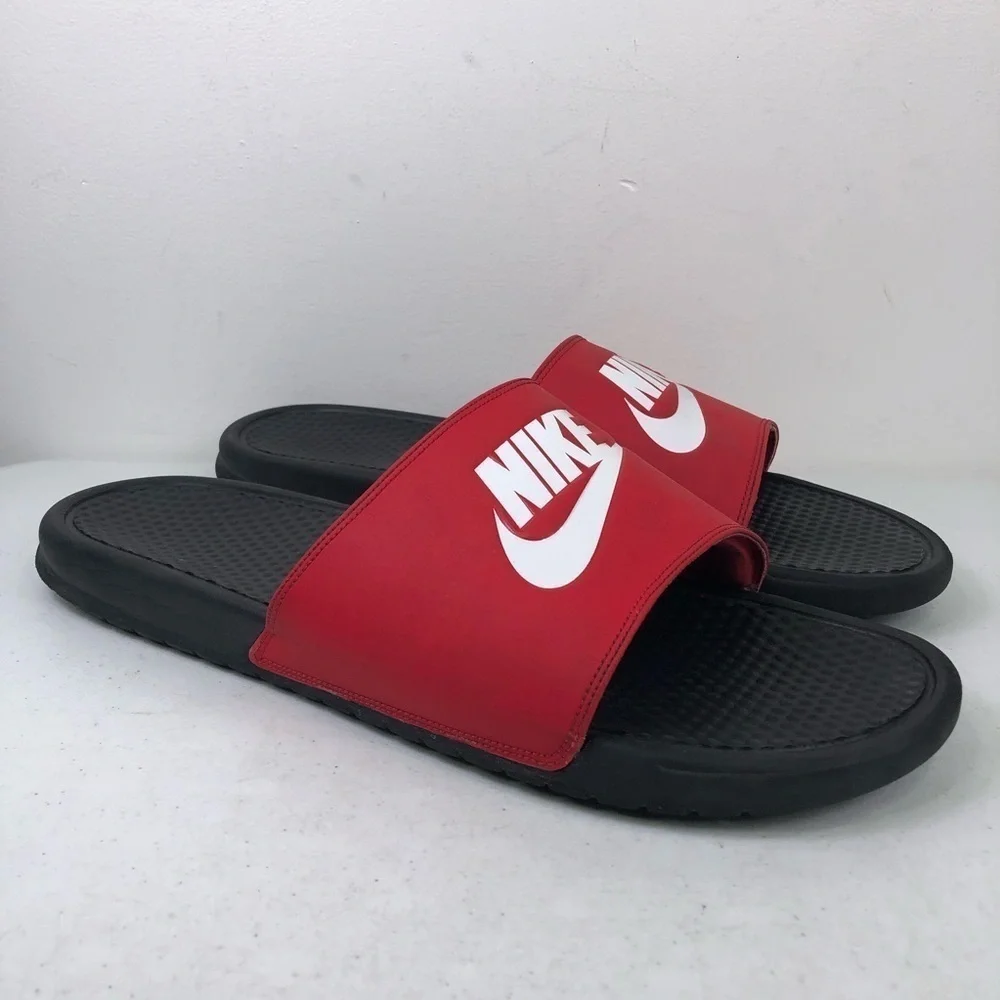 Nike Benassi Just Do It Red Black Slides